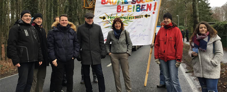 Protest gegen Baumfällungen